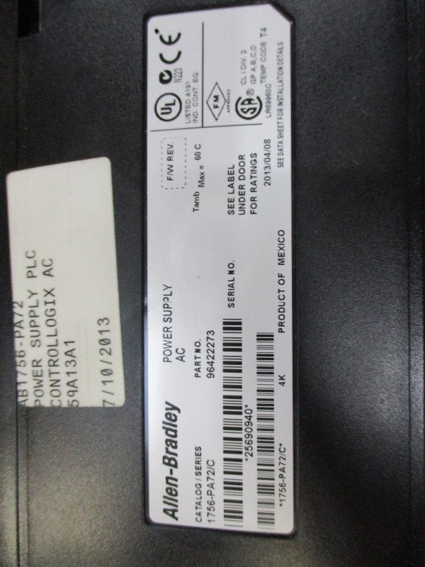 ALLEN BRADLEY 1756-PA72 SER. C  NSNP