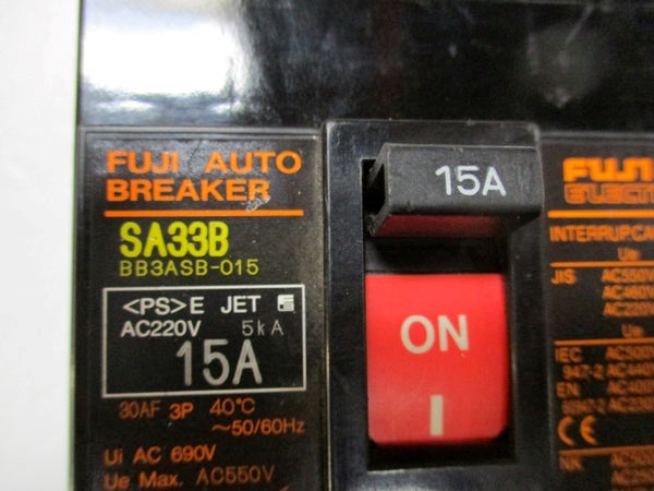 FUJI ELECTRIC SA33B BB3ASB-015 CIRCUIT BREAKER 15A 220VAC  NSNP