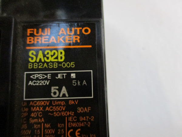 FUJI ELECTRIC SA32B BB2ASB-005 CIRCUIT BREAKER 5A 220VAC  NSNP