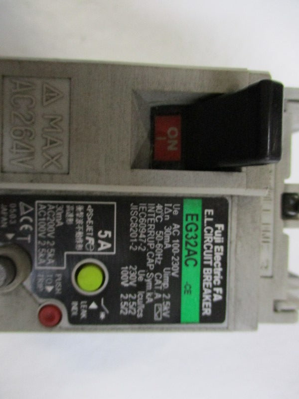 FUJI ELECTRIC EG32AC-CE CIRCUIT BREAKER 5A 200VAC  UNMP