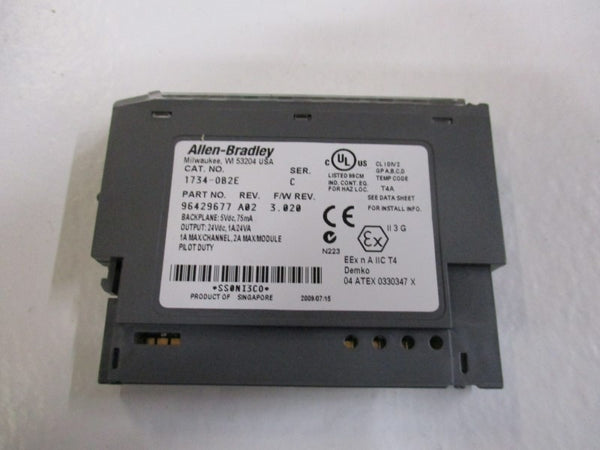 ALLEN BRADLEY 1734-OB2E OUTPUT MODULE SER. C F/W 3.020 NSMP