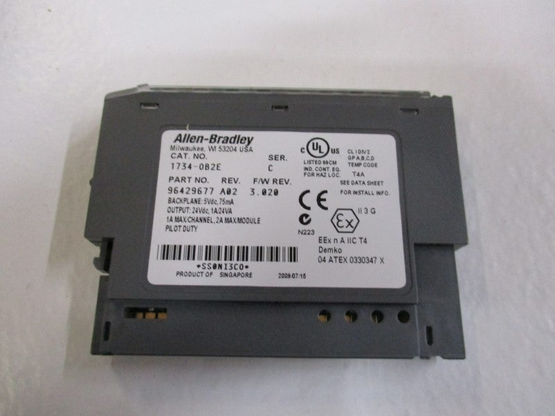ALLEN BRADLEY 1734-OB2E OUTPUT MODULE SER. C F/W 3.020 NSMP