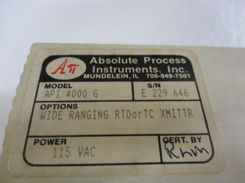 ABSOLUTE PROCESS INSTRUMENTS API4000G NSMP