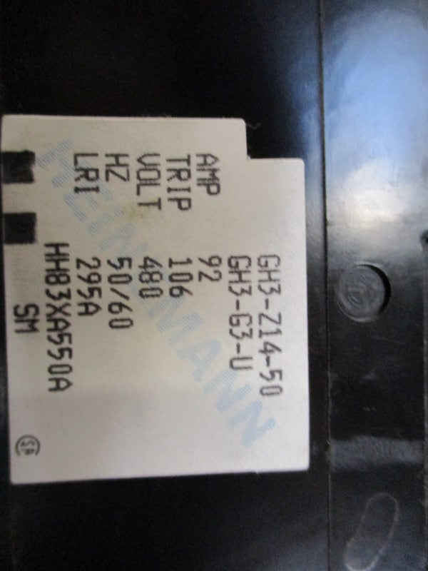 HEINEMANN GH3-Z14-50 GH3-G3-U HH83XA550 CIRCUIT BREAKER 92A 480V NSMP