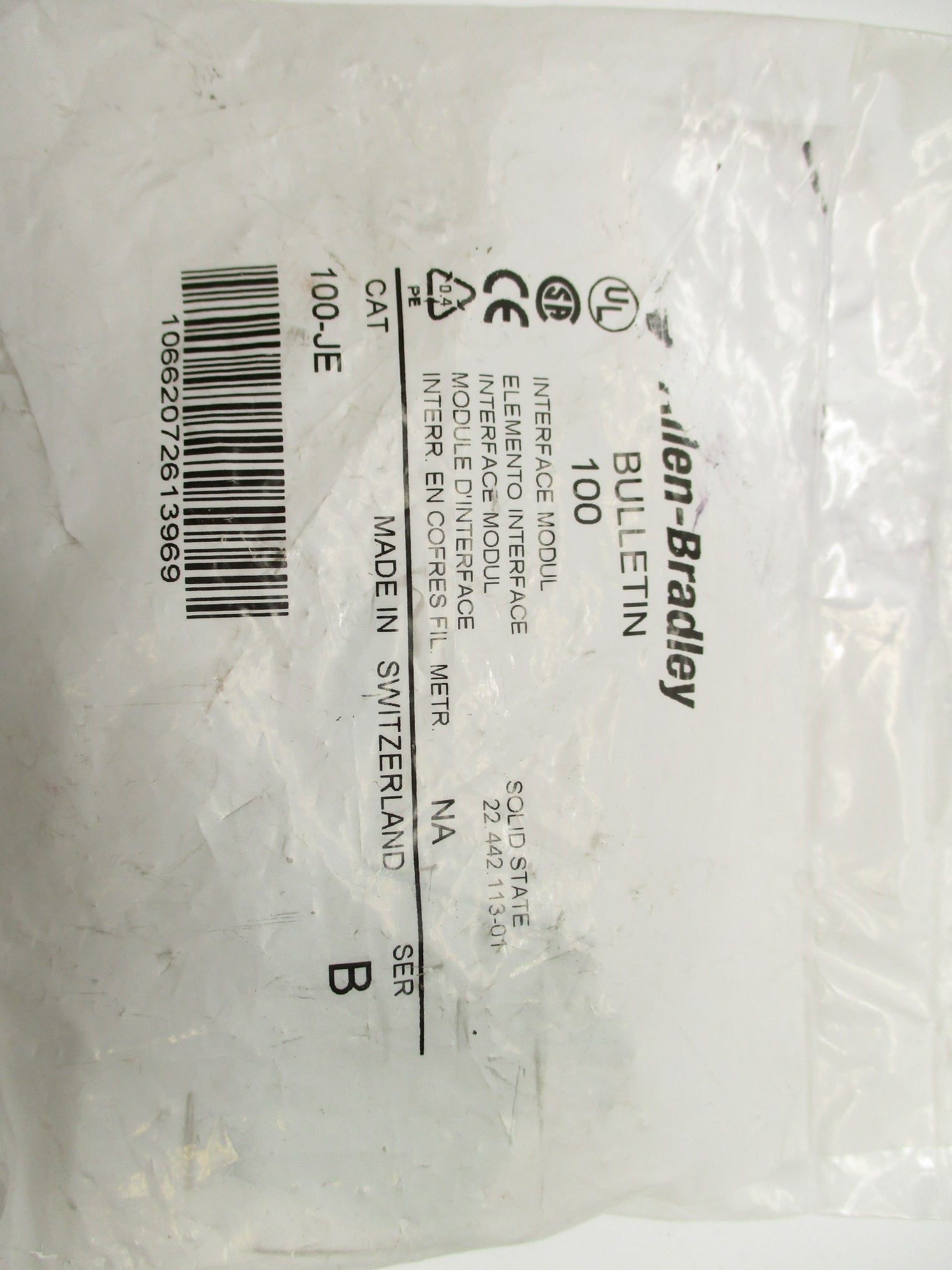 ALLEN BRADLEY 100-JE SER. B 24VDC NSMP