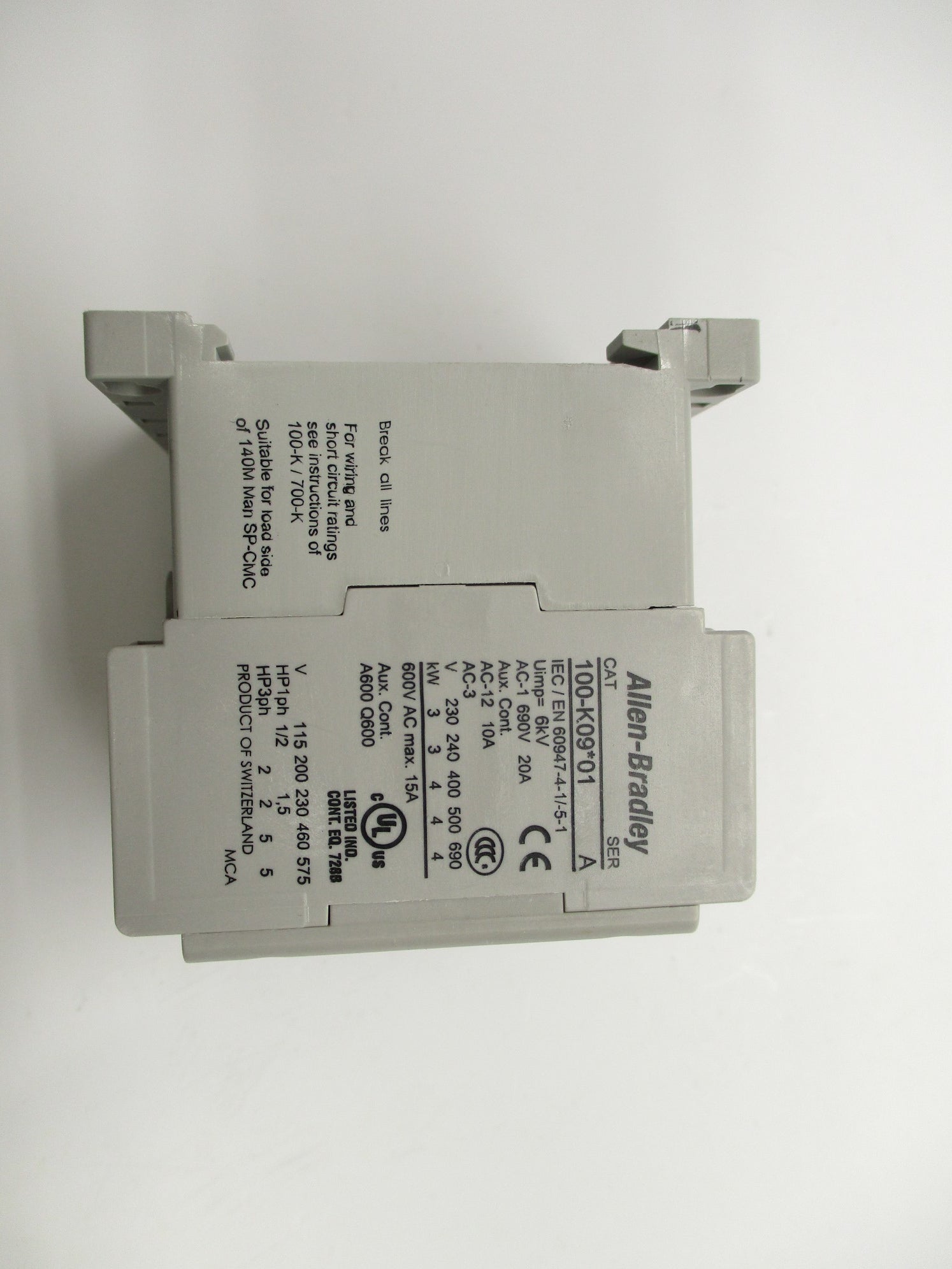 ALLEN BRADLEY 100-K09DJ01 SER. A 24VDC (WH) NSMP