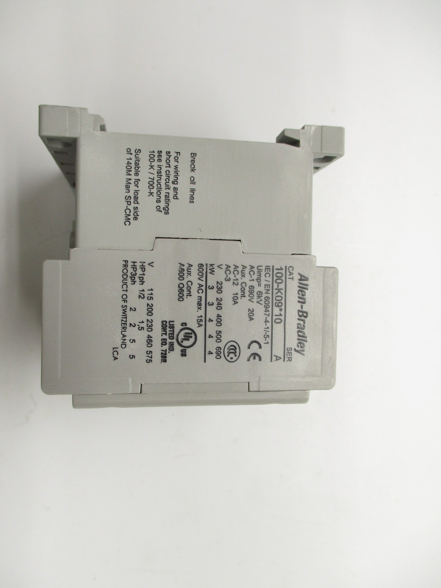 ALLEN BRADLEY 100-K09DJ10 SER. A 24VDC (WH) NSMP