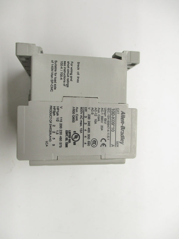 ALLEN BRADLEY 100-K09DJ10 SER. A 24VDC (WH) NSMP