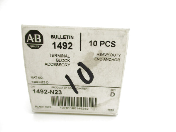 ALLEN BRADLEY 1492-N23 SER. D (PKG OF 10) (WH) NSMP