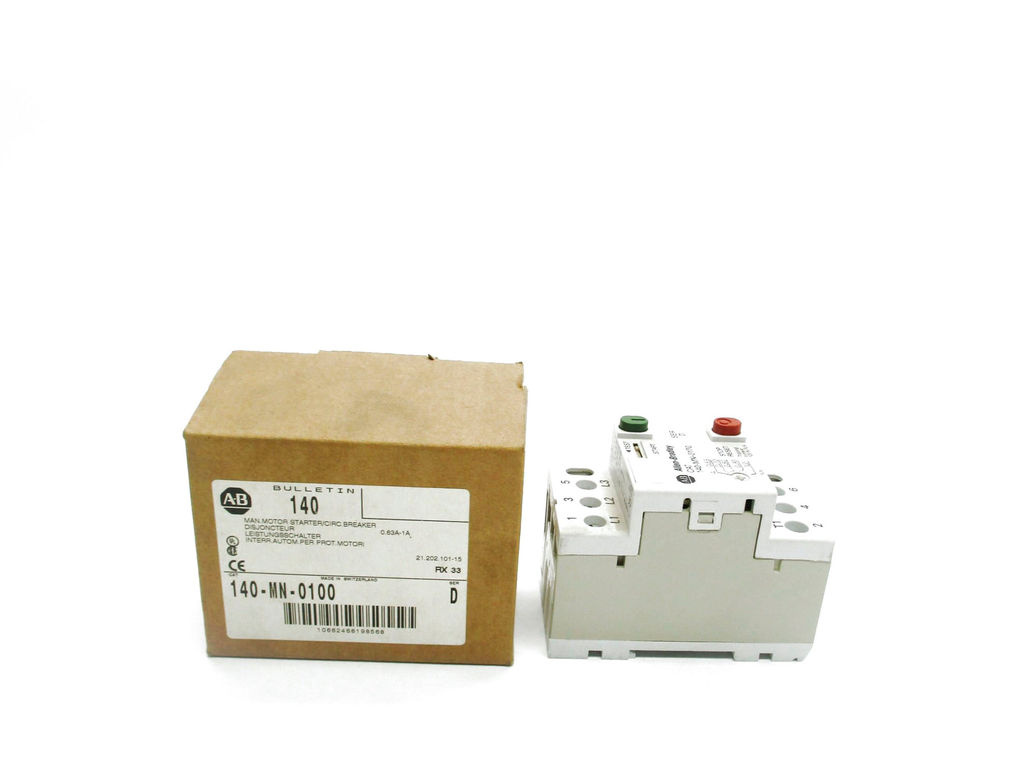 ALLEN BRADLEY 140-MN-0100 SER. D 690V 0.63-1.0A (BR/WH) NSMP