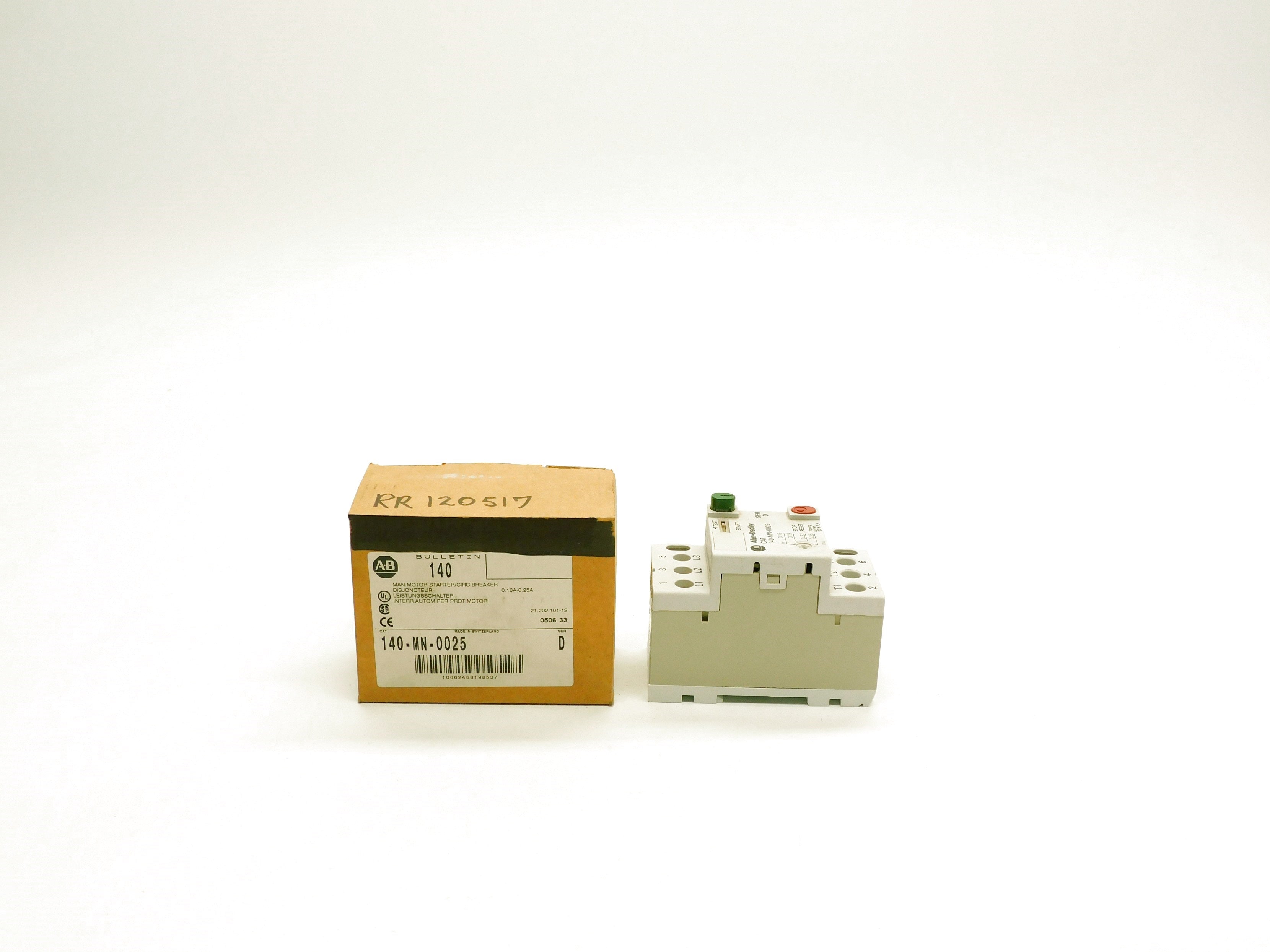 ALLEN BRADLEY 140-MN-0025 SER. D 0.16-0.25A 600V NSMP