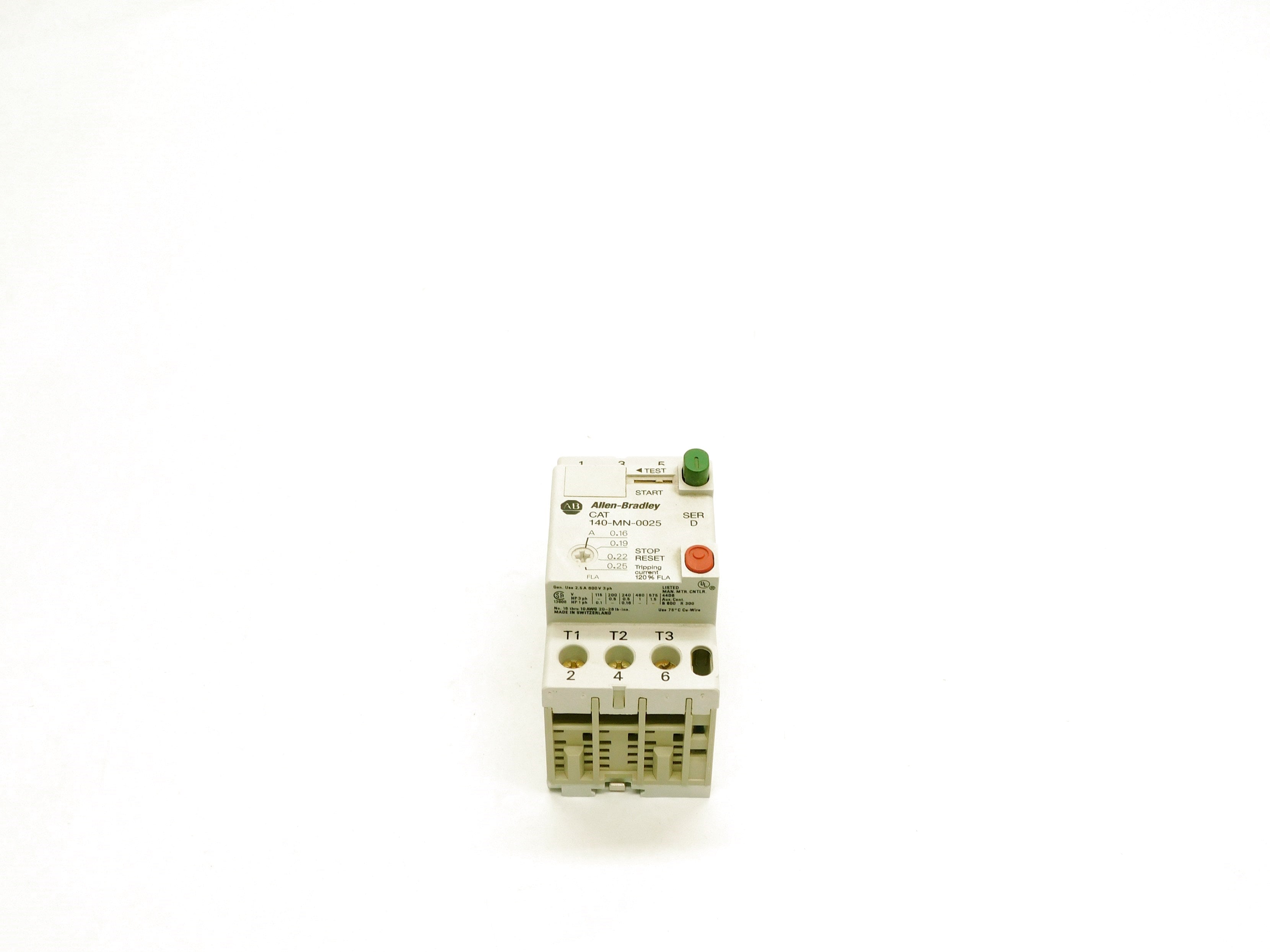 ALLEN BRADLEY 140-MN-0025 SER. D 0.16-0.25A 600V NSMP