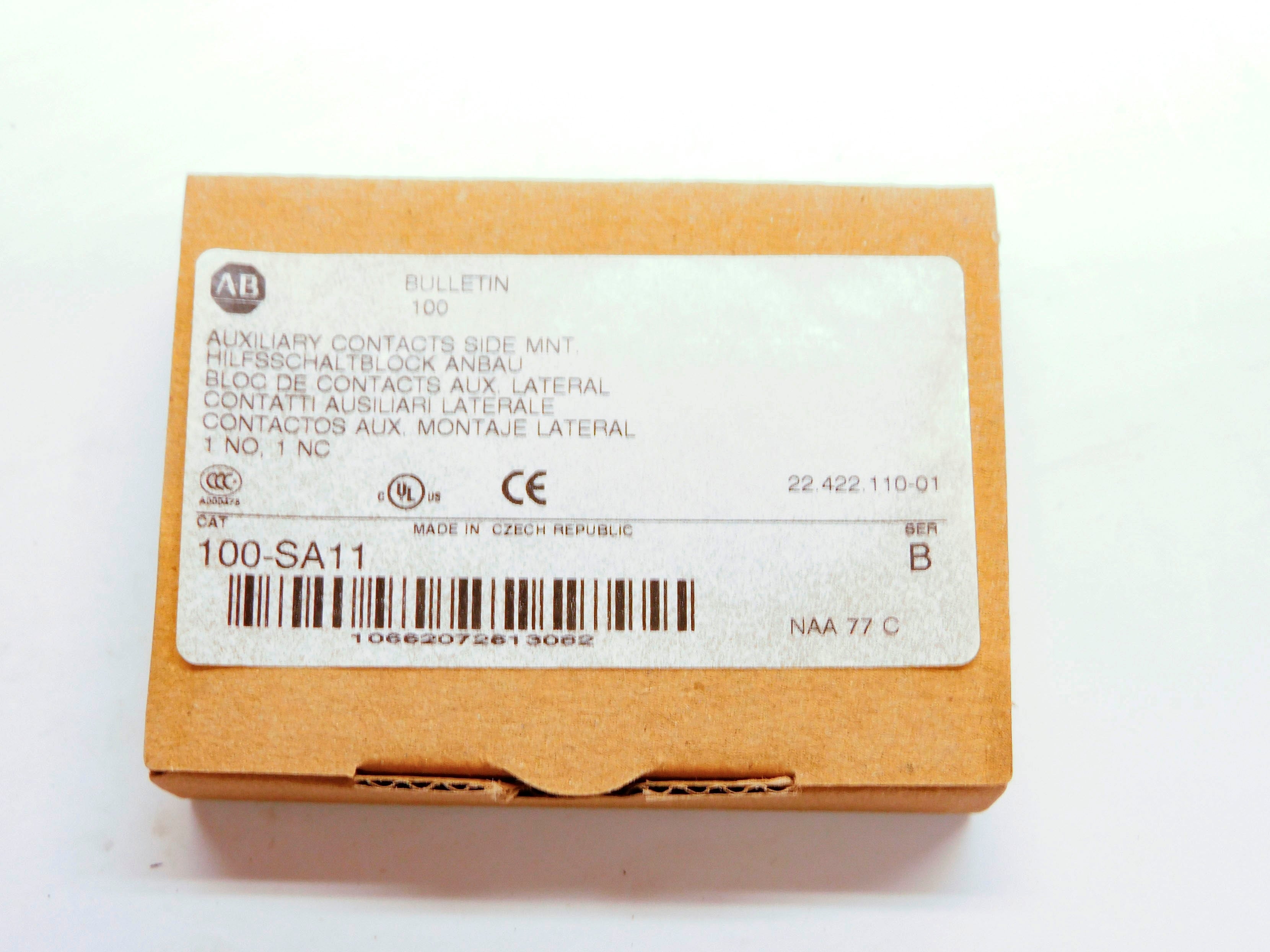 ALLEN BRADLEY 100-SA11 SER. B 600VAC 10A (BR/WH) NSMP