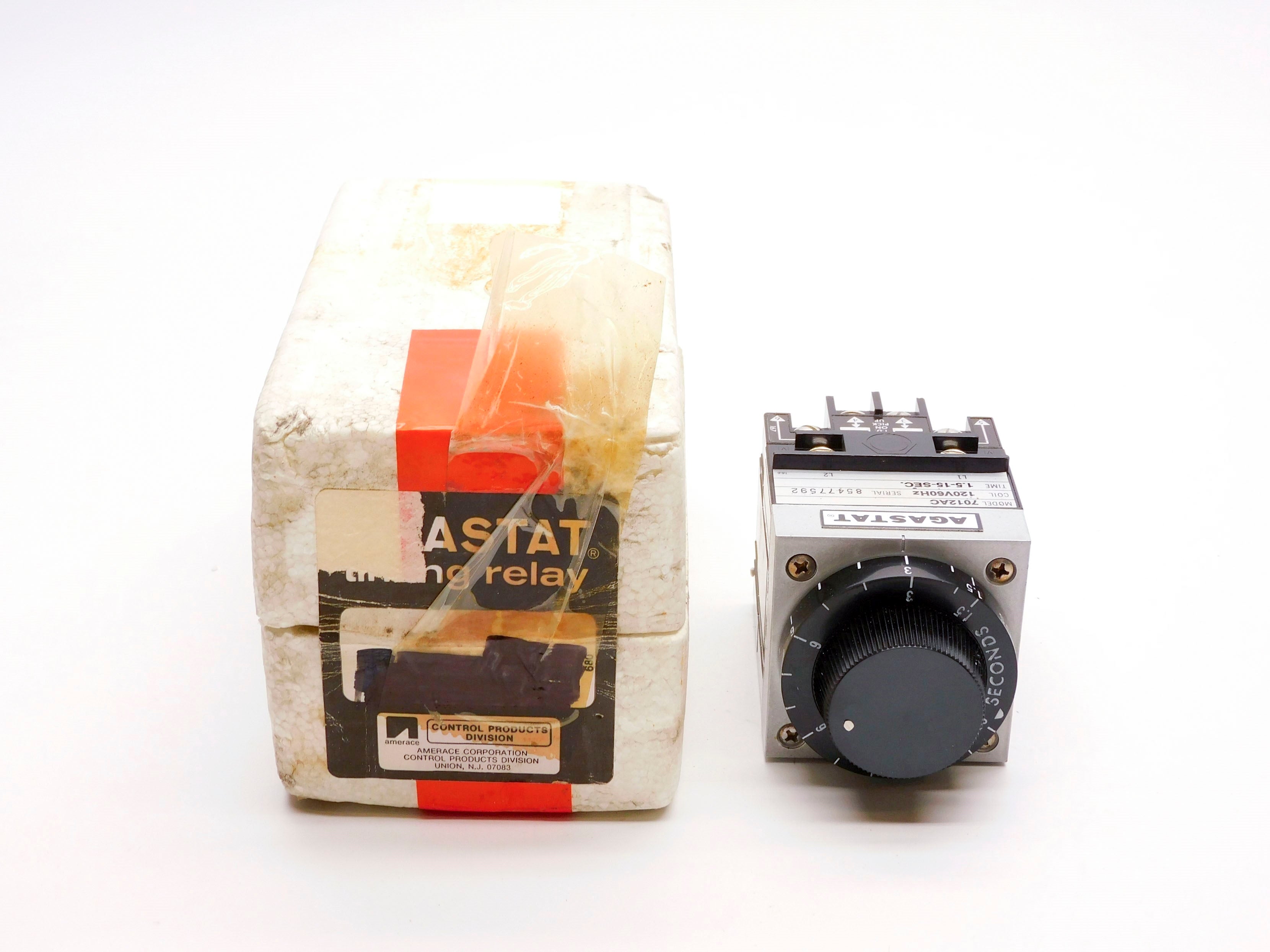 AGASTAT 7012AC 1423157-5 120V 15A 1.5-15S NSMP