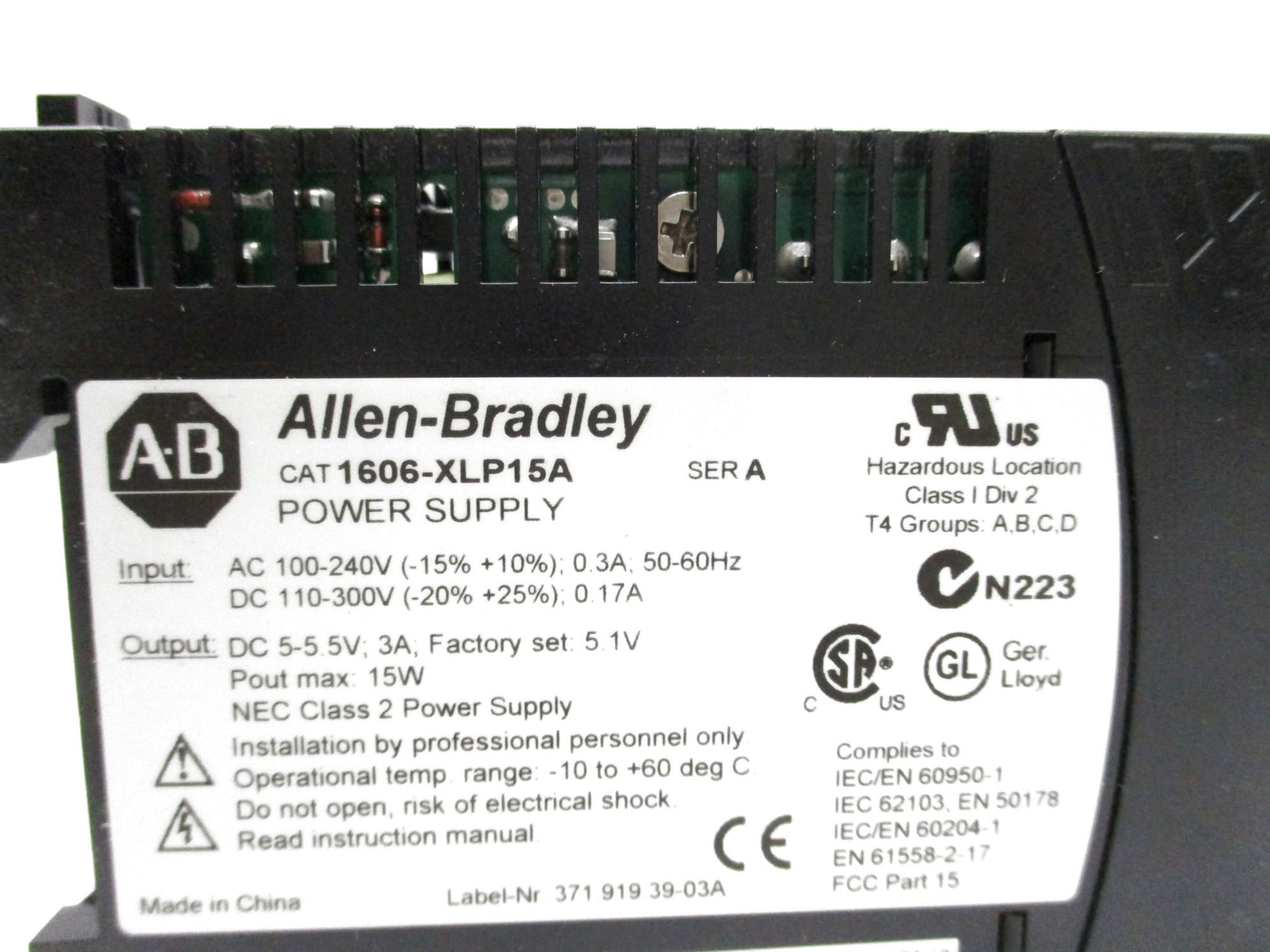 ALLEN BRADLEY 1606-XLP15A SER. A 100-240VAC 3A (WH) NSMP