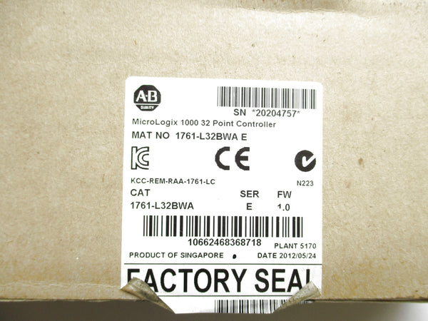 ALLEN BRADLEY 1761-L32BWA SER. E F/W 1.0 24VDC NSMP