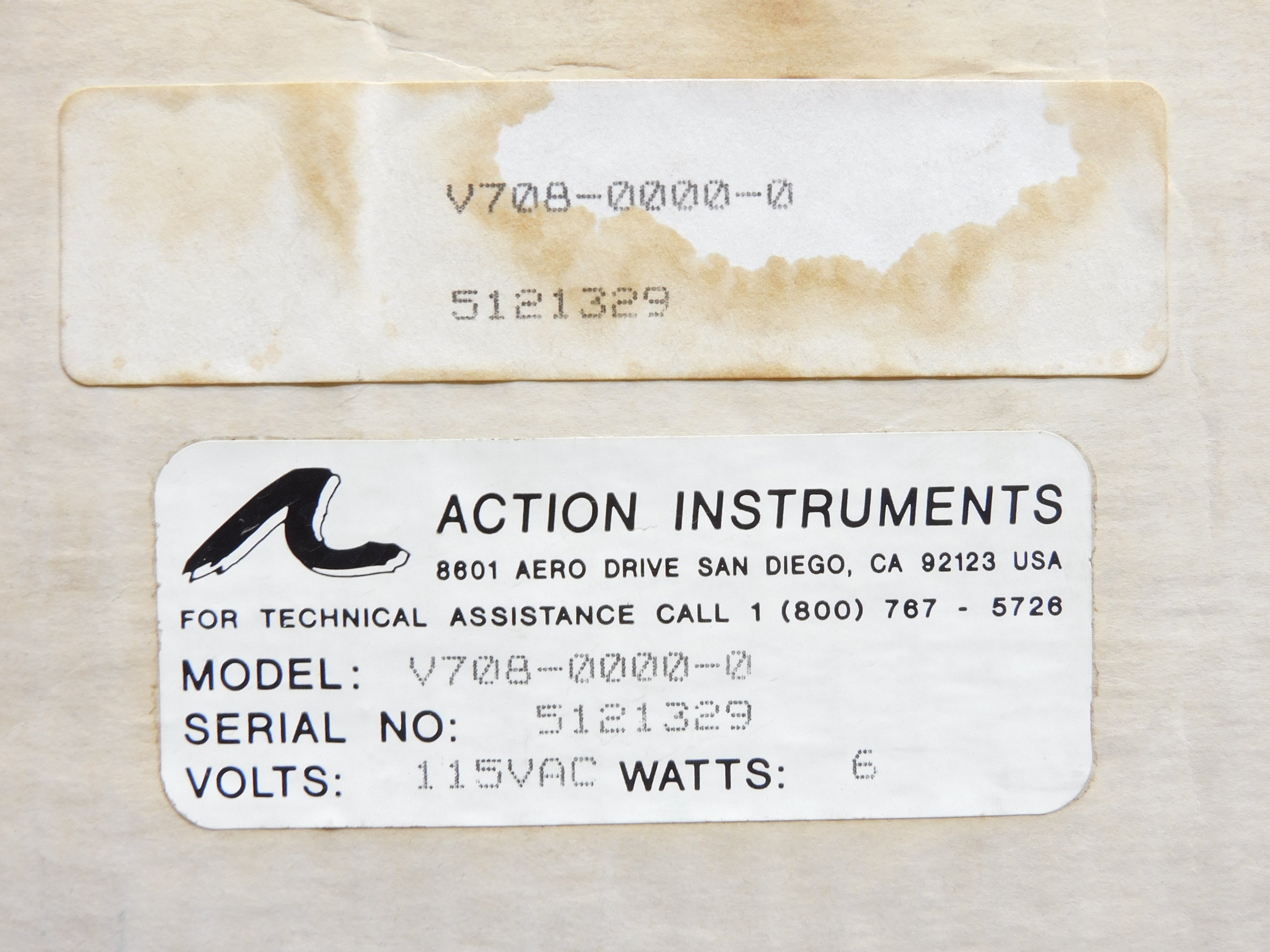ACTION INSTRUMENTS V708-0000-0 NSMP