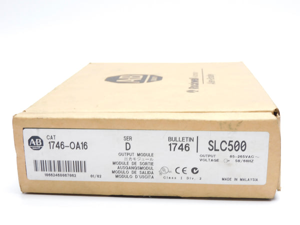 ALLEN BRADLEY 1746-OA16 SER. D 85-265VAC NSMP