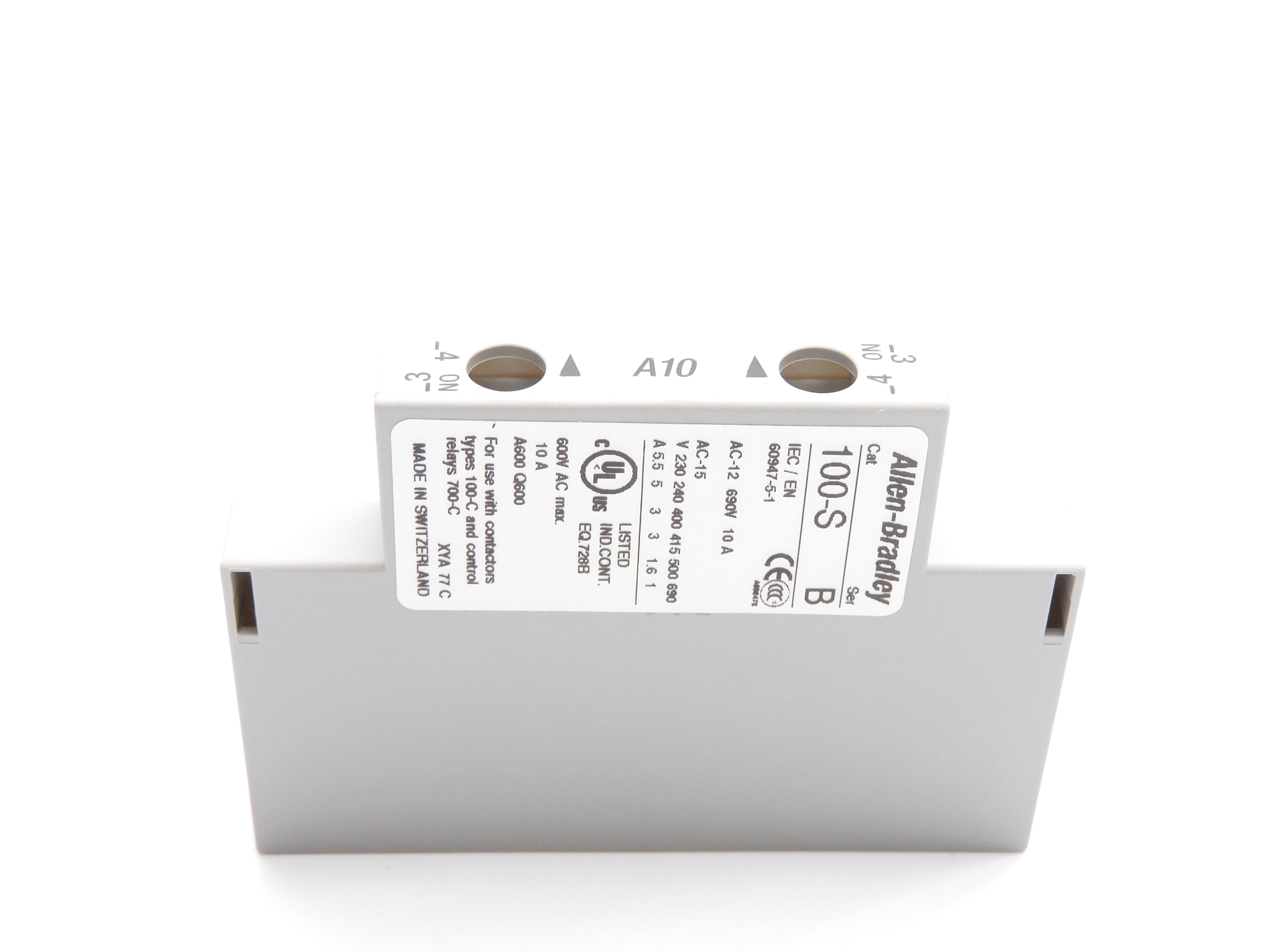 ALLEN BRADLEY 100-SA10 SER. B 600V 10A (BR/WH) NSMP