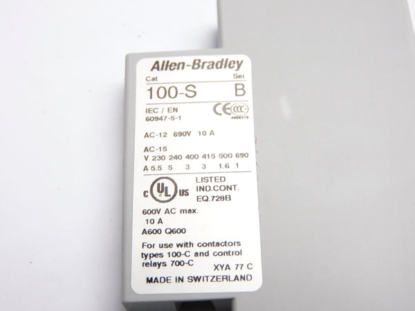 ALLEN BRADLEY 100-SA10 SER. B 600V 10A (BR/WH) NSMP
