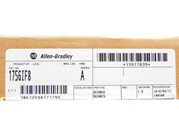 ALLEN BRADLEY 1756-IF8 SER. A F/W 1.5 DATE: 2010 NSFS