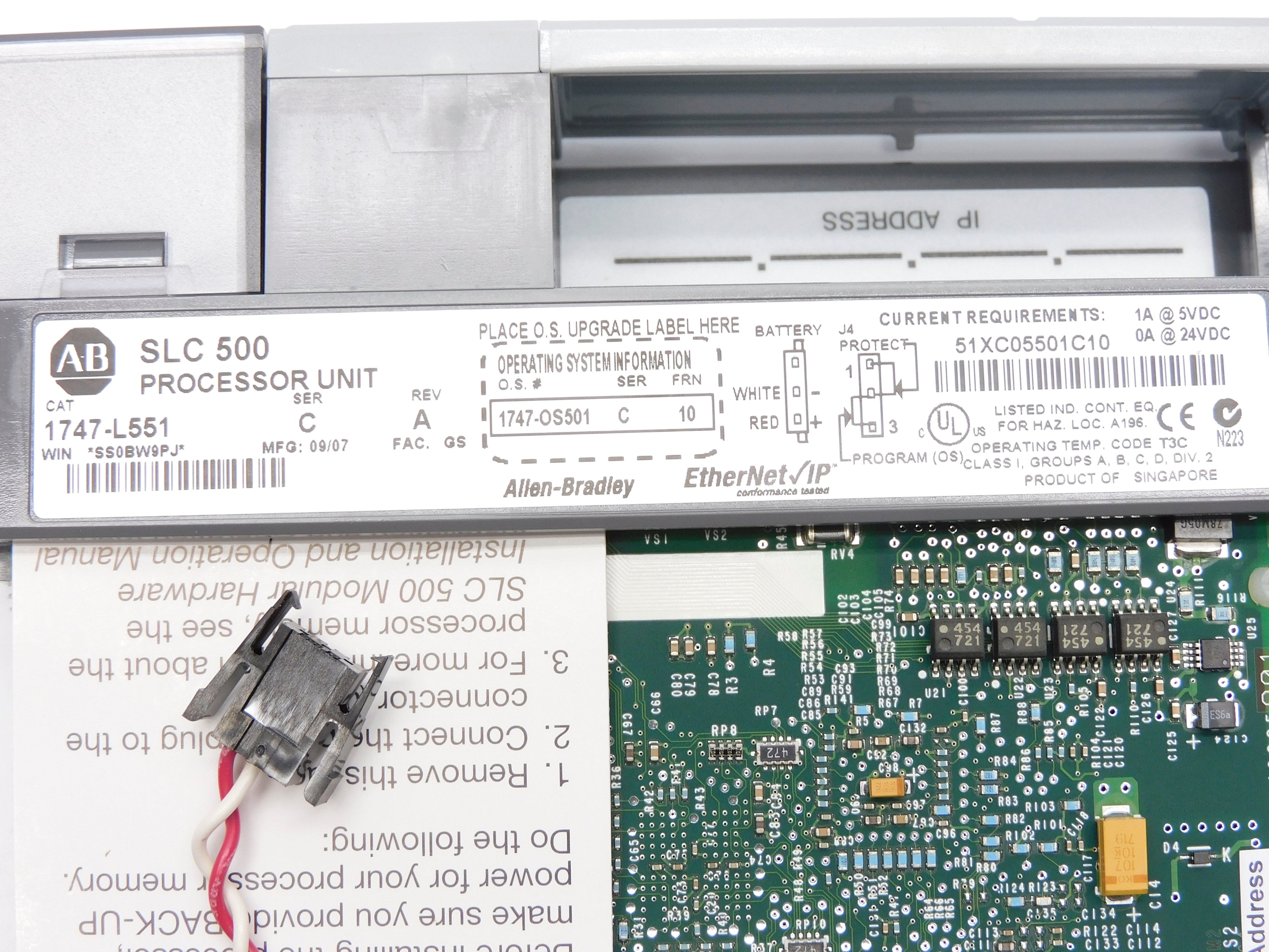 ALLEN BRADLEY 1747-L551 SER. C F/W 10 24VDC 1A NSMP