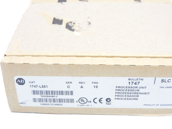 ALLEN BRADLEY 1747-L551 SER. C F/W 10 24VDC 1A NSMP