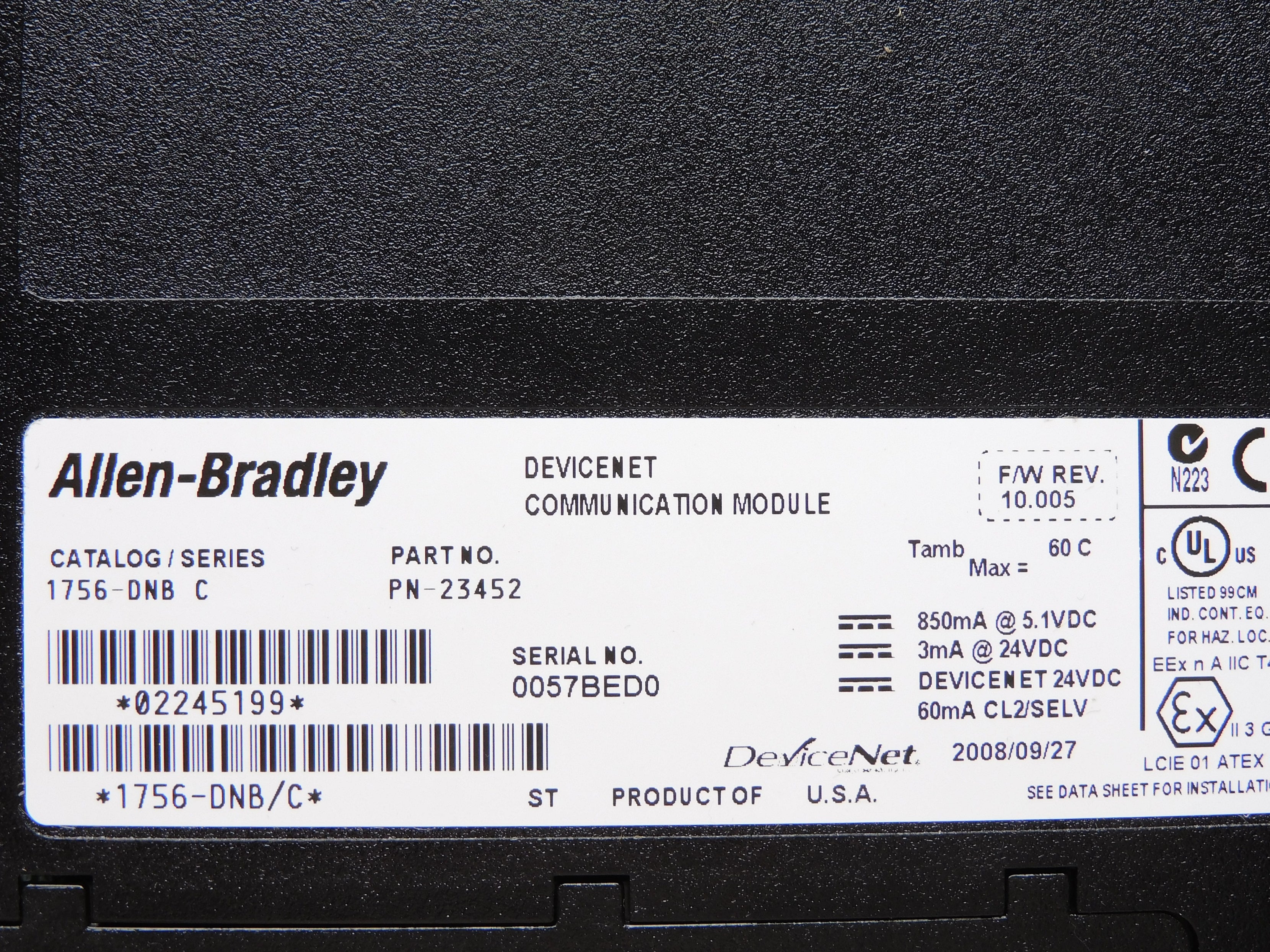 ALLEN BRADLEY 1756-DNB SER. C F/W 10.005 NSMP