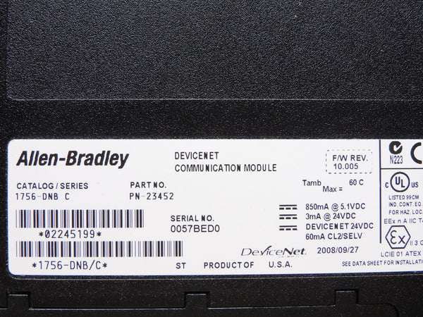 ALLEN BRADLEY 1756-DNB SER. C F/W 10.005 NSMP