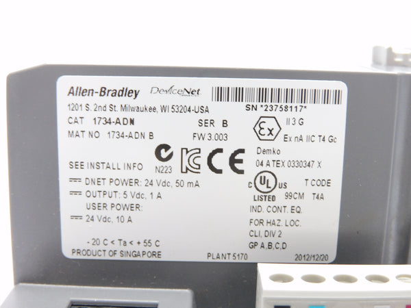 ALLEN BRADLEY 1734-ADN SER. B F/W 3.003 NSMP