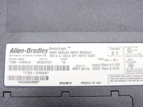 ALLEN BRADLEY 1756-IF8H SER. A F/W 2.1 24VDC NSMP