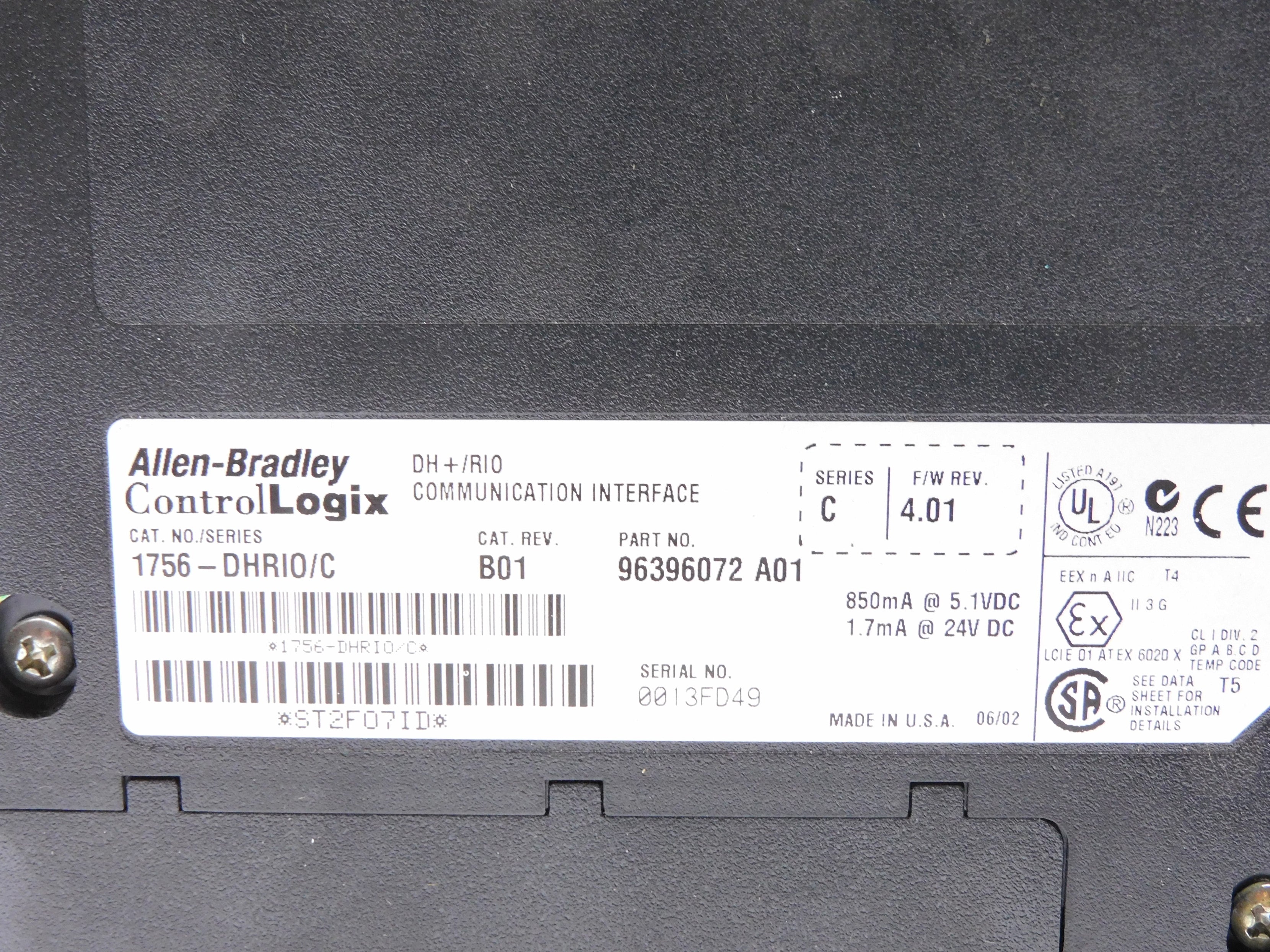 ALLEN BRADLEY 1756-DHRIO SER. C F/W 4.01 NSMP