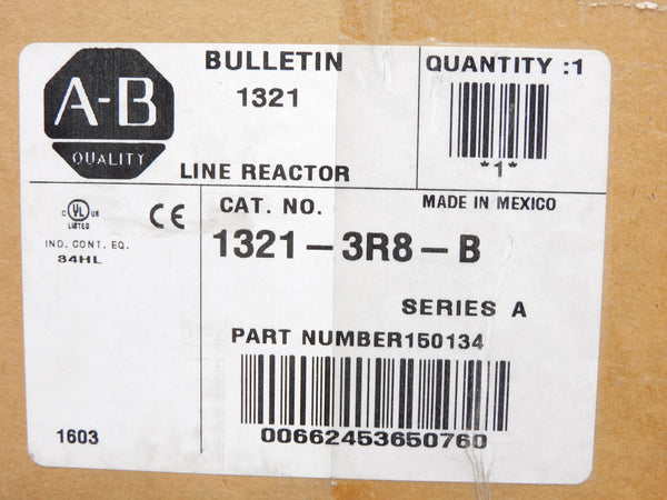 ALLEN BRADLEY 1321-3R8-B SER. A 600V 8A (BR/WH) NSMP