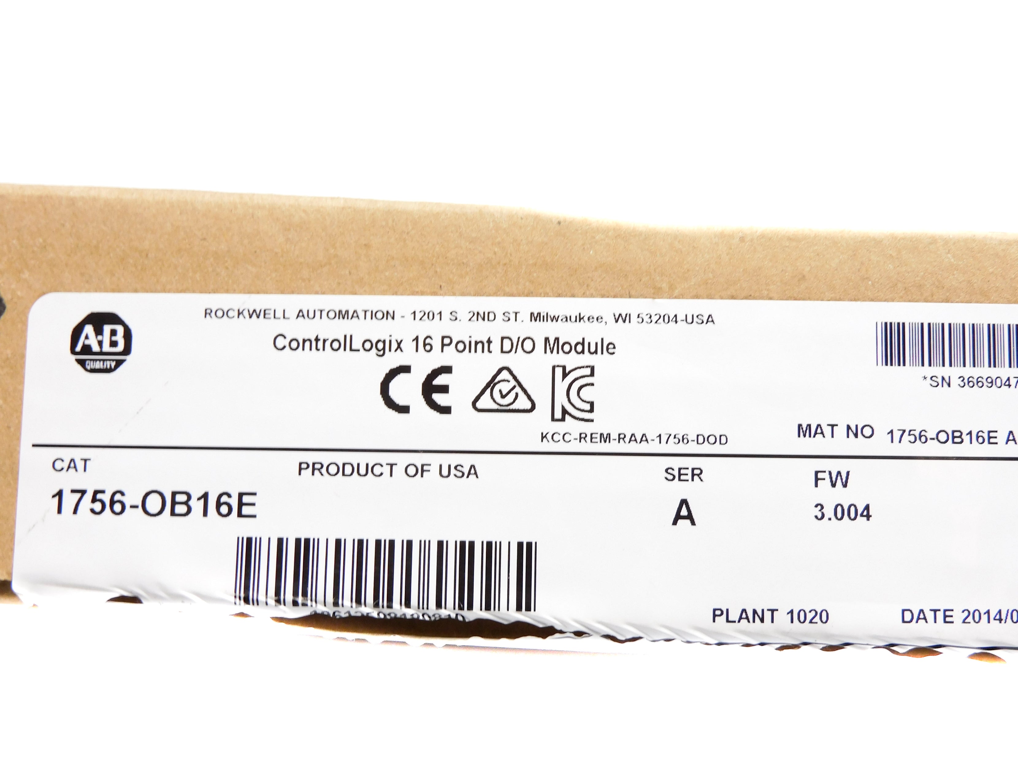 ALLEN BRADLEY 1756-OB16E SER. A F/W 3.004 NSMP