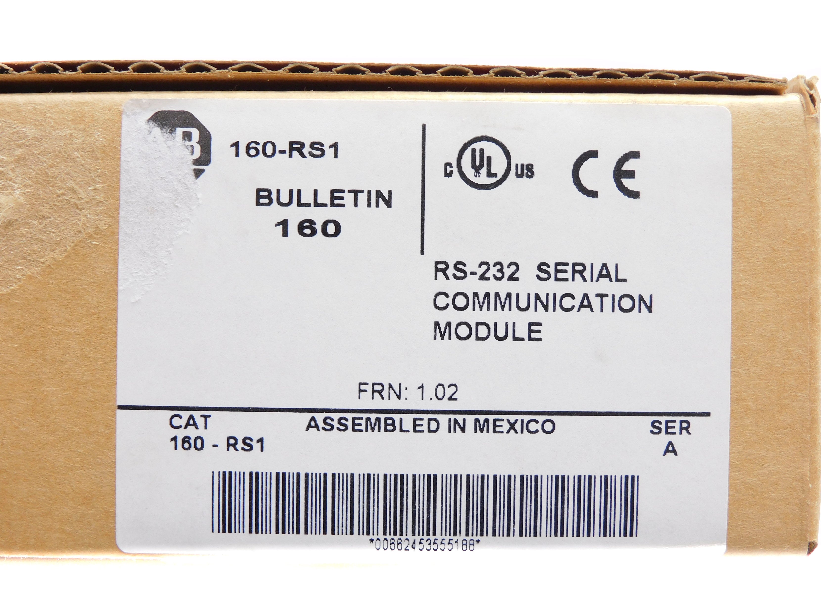 ALLEN BRADLEY 160-RS1 SER. A F/W 1.02 (BR/WH) NSMP