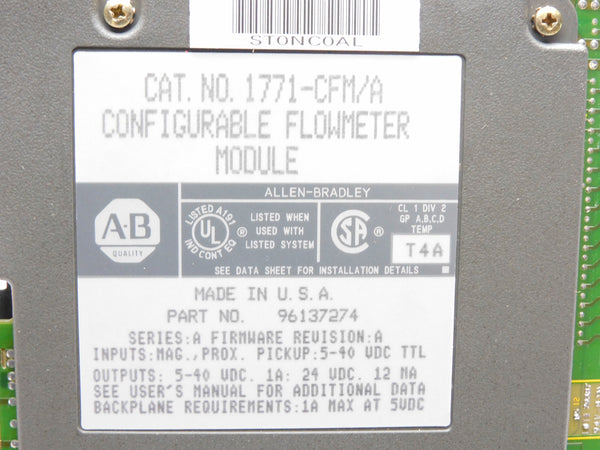 ALLEN BRADLEY 1771-CFM SER. A  5-40VDC 1A F/W A NSMP