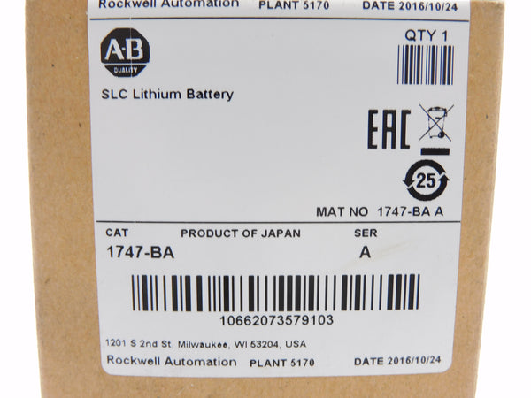 ALLEN BRADLEY 1747-BA SER. A DATE: 2016 NSFS