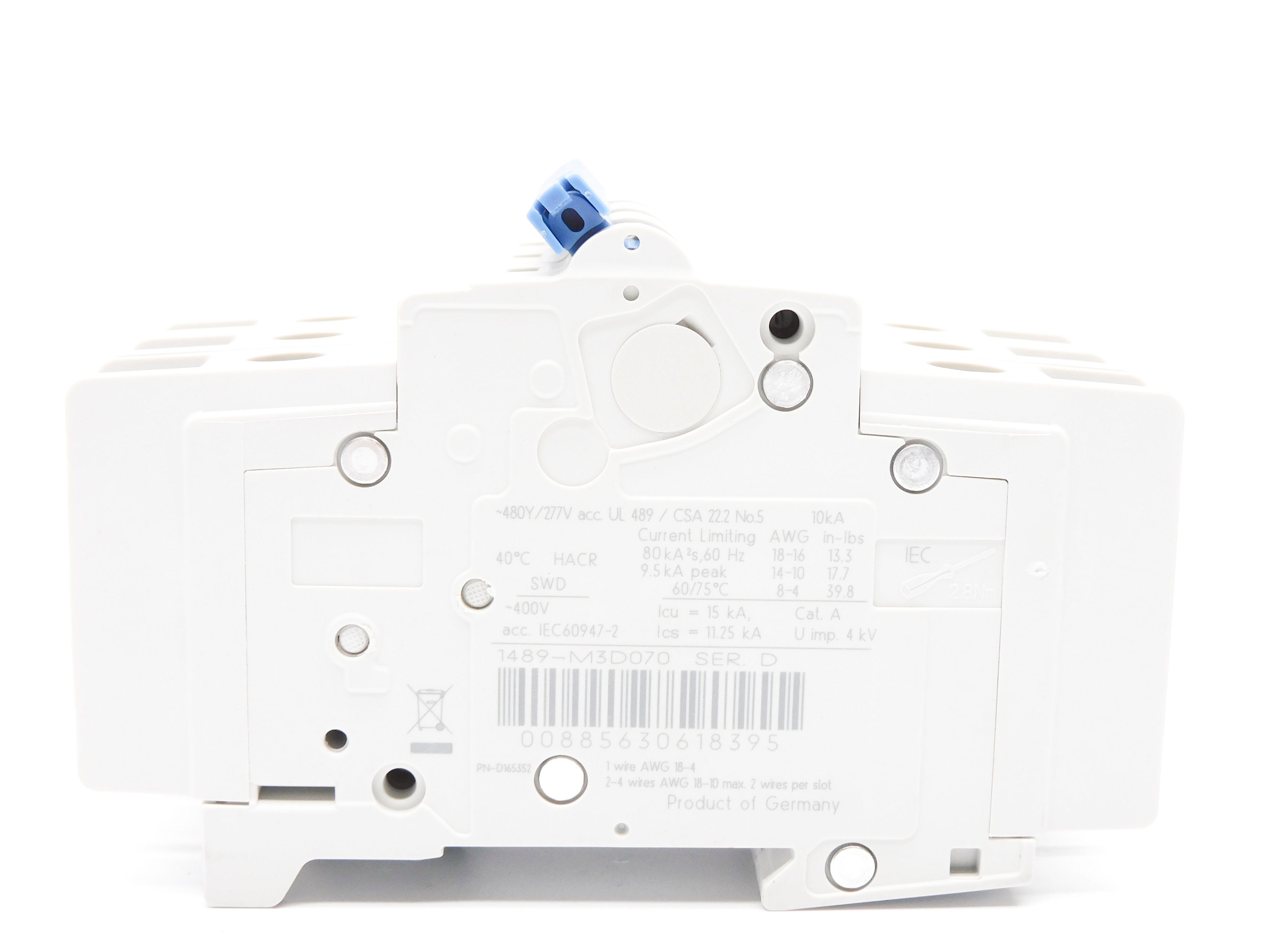 ALLEN BRADLEY 1489-M3D070 SER. D 7A 480/277V (WH) NSMP