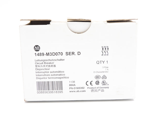 ALLEN BRADLEY 1489-M3D070 SER. D 7A 480/277V (WH) NSMP