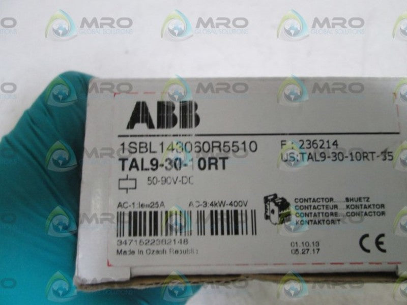 ABB CONTACTOR 50-90VDC TAL9-30-10RT  NSMP
