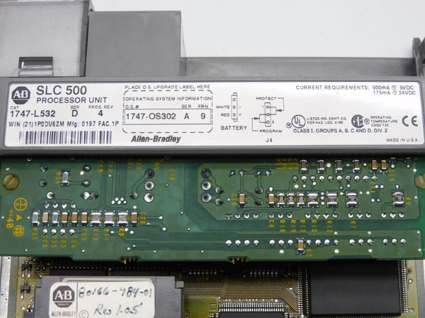 ALLEN BRADLEY 1747-L532 SER. D F/W 9 (NO KEY) UNMP