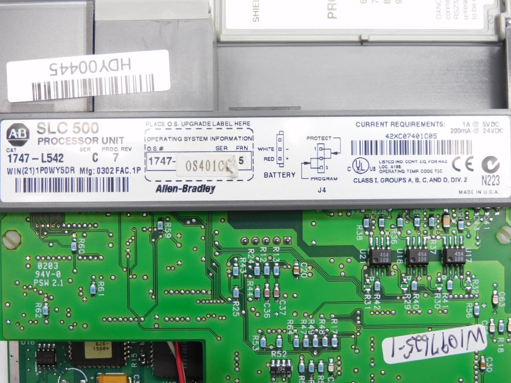 ALLEN BRADLEY 1747-L542 SER. C F/W 5 24VDC UNMP