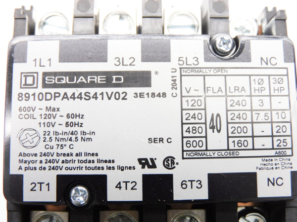 SQUARE D 8910DPA44S41V02 SER. C 120/110V NSNP