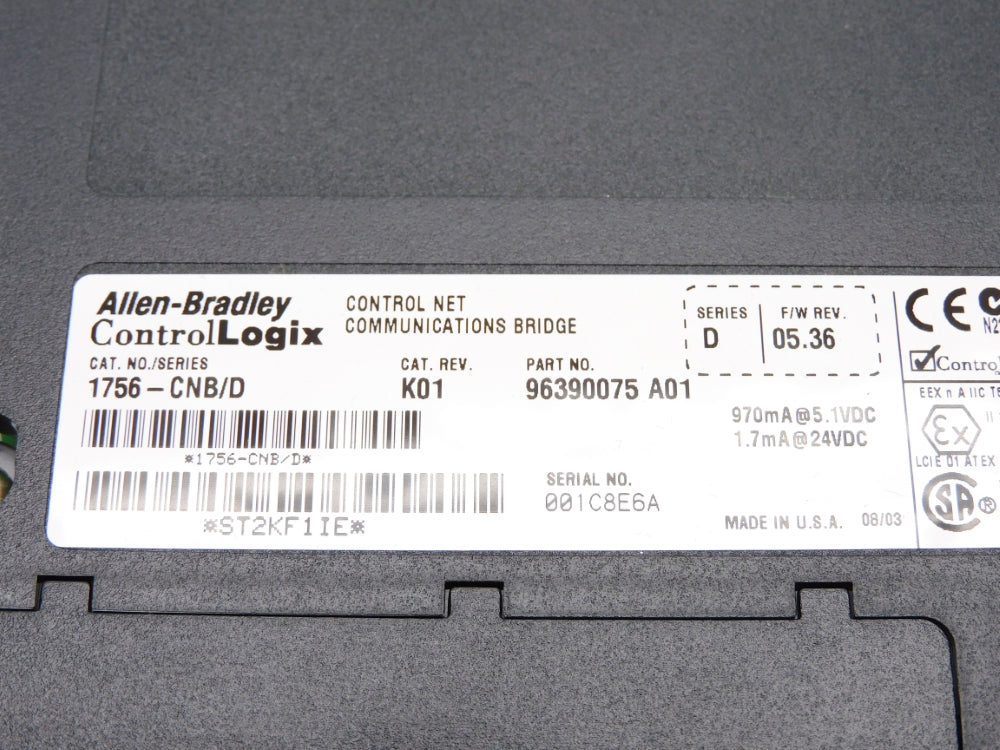 ALLEN BRADLEY 1756-CNB SER. D F/W 05.36 NSMP