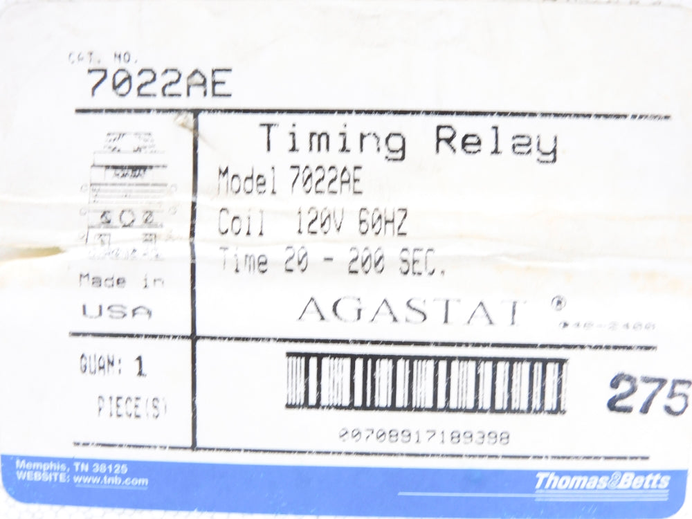 AGASTAT 7022AE 120V 20-200SEC. NSMP
