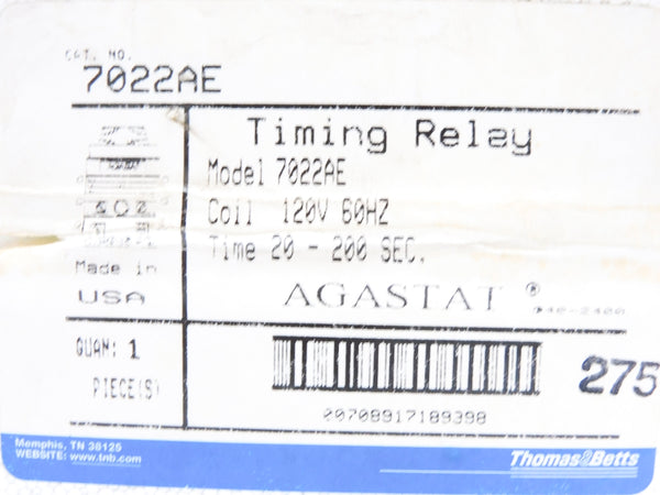 AGASTAT 7022AE 120V 20-200SEC. NSMP