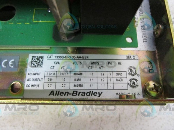 ALLEN BRADLEY 1336S-BRF05-AA-ES4 SER. D AC DRIVE  NSNP