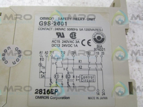 OMRON G9S-2001 SAFETY RELAY  NSMP