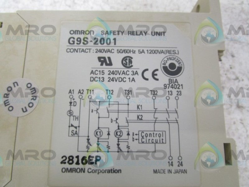 OMRON G9S-2001 SAFETY RELAY  NSMP
