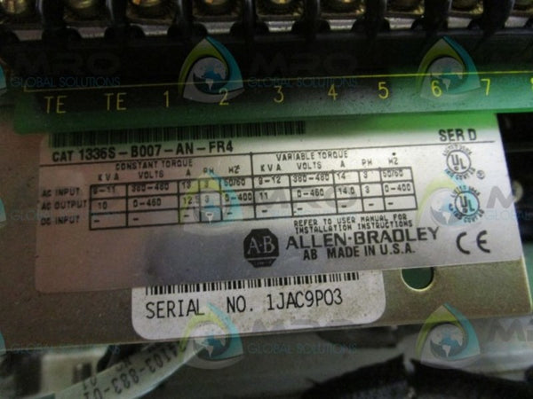 ALLEN BRADLEY 1336S-B007-AN-FR4 SER. D DRIVE  UNMP